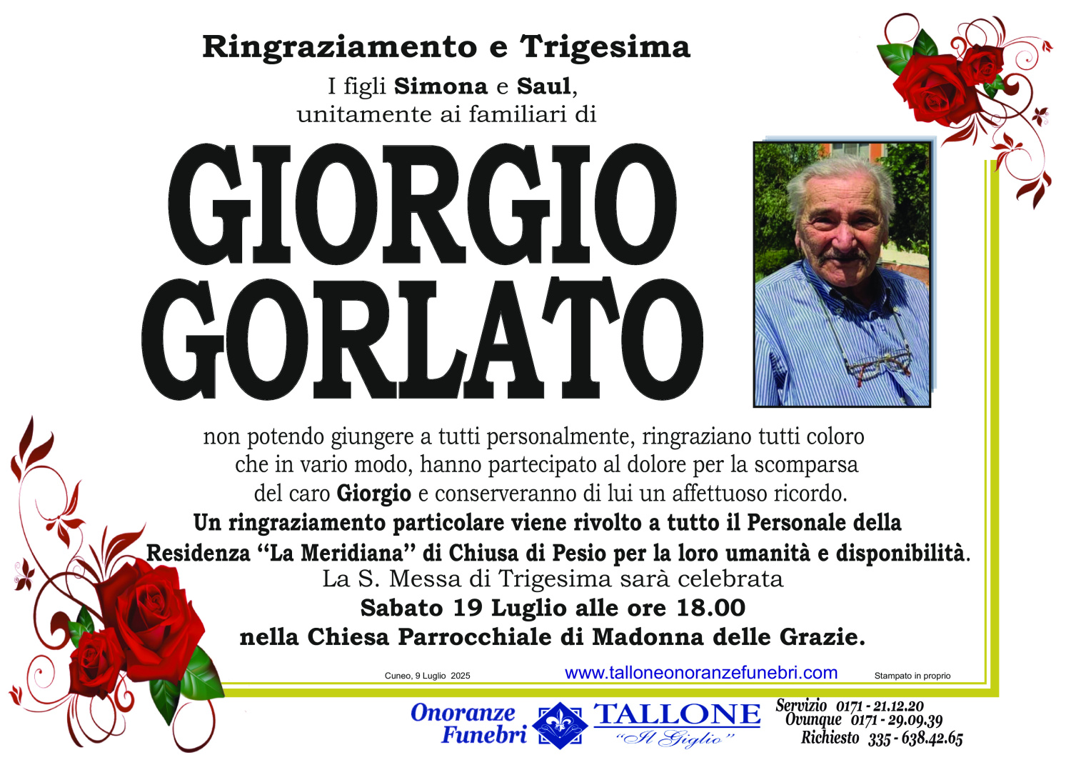 <br />
<b>Warning</b>:  Undefined variable $info in <b>/home/tallone/public_html/ringraziamenti.php</b> on line <b>68</b><br />
Giorgio Gorlato